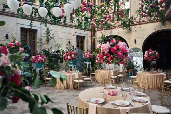 outdoor event with roses